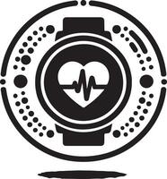 Illustration of a smart watch with a heart rate monitor on a white background vector