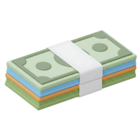Stack of stylized paper money banded together representing financial wealth and success png