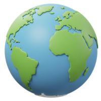 3d render of earth globe showing continents for geography education and global concepts png