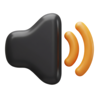 3d rendered modern icon of a speaker emitting sound waves on isolated background png
