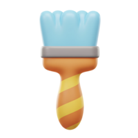 Vibrant 3d rendered paint brush illustration perfect for creative projects and designs png