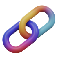 Gradient colored chain links representing connection teamwork and data or relationship building png