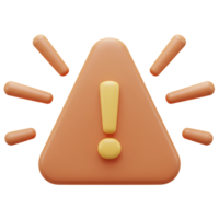 3d rendered warning sign symbolizing alert and caution against potential dangers png