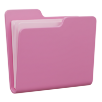 Pink file folder icon illustrating office and business documents and organization png