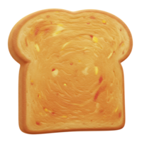 High angle isolated close up of a single slice of wheat bread for breakfast png