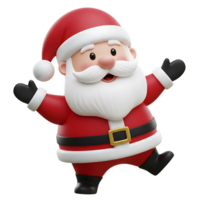 Cheerful 3d render of santa claus with a friendly expression and open arms for christmas png