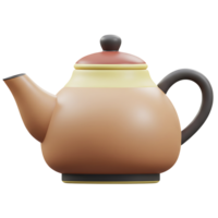 Elegant 3d render of a teapot in earth tones for beverages and hospitality png