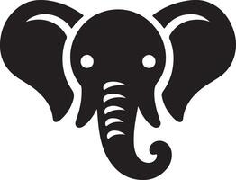A graphic illustration of an elephant head in black and white with large ears vector