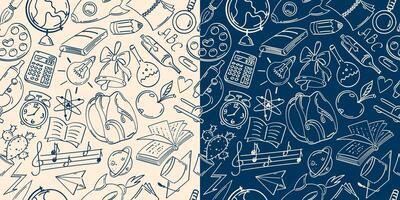 Seamless pattern on the theme of education in the sketch style. vector