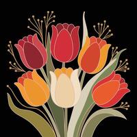 Tulip A Springtime Delight Illustration vector