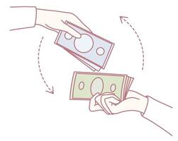 Understanding the Transaction Concept An Illustration of Money Exchange Practices in Finance vector