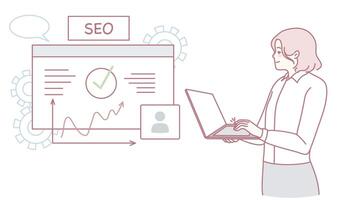 A Comprehensive SEO Strategy and Analytical Approach for Achieving Digital Success Online vector