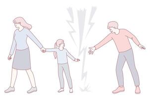 Exploring Conflict in Family Dynamics The Increasing Tension Between Parents and Their Child vector