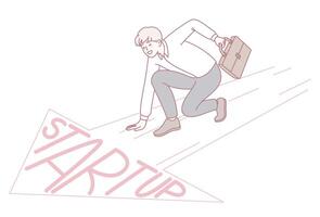 The Startup Journey A Dynamic Representation of Entrepreneurial Spirit and Passion vector