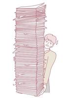 Feeling completely overwhelmed by the excessive amount of paperwork in the office environment vector