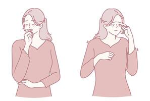 Expressions of Anxiety and Deep Reflection in Various Forms of Illustrative Artistry vector