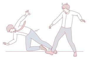 Explore the Conflict Between Two Distinct Characters Presented in a Minimalist, Engaging Style vector