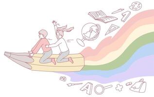 Let your imagination take flight as you embark on a colorful journey filled with creativity vector