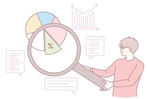 Thoroughly Analyzing Data through the Effective Use of Charts and Graphs for Insights vector