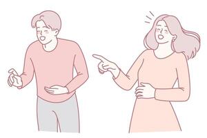 An Engaging and Dynamic Conversation Between Two Young People in a Colorful Setting vector