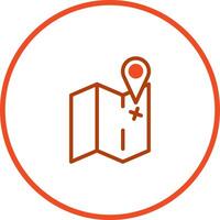 A map icon with a pin pointing to a location vector