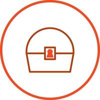 A red and orange line icon of a box vector