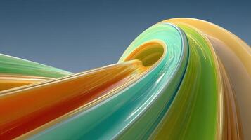 Swirling colorful waves create a mesmerizing abstract art piece with vibrant hues and smooth shapes photo