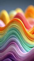 Colorful abstract layers create a mesmerizing wave pattern with soft textures in pastel shades photo