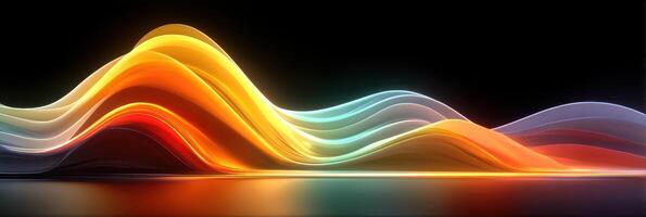 Dynamic colorful wave patterns create a mesmerizing visual experience in abstract digital art photo