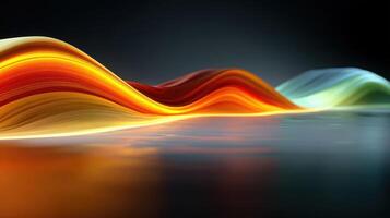 Vibrant waves of color blend softly against a dark background creating a serene visual effect photo