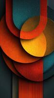 Colorful abstract composition with geometric shapes in vibrant tones and textured surfaces photo