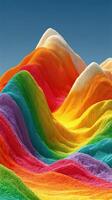 Colorful undulating hills create a mesmerizing landscape during bright daylight hours photo