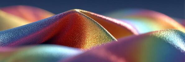 Colorful fabric waves create an abstract texture in soft lighting during a studio shoot photo