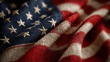 American flag draped elegantly showcasing rich colors and intricate details of fabric folds during daylight photo