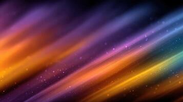 Colorful abstract background with vibrant streaks of light and subtle sparkles in a dark setting photo