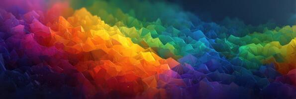 Colorful abstract waves create a vibrant and dynamic landscape in the digital realm during a late evening glow photo