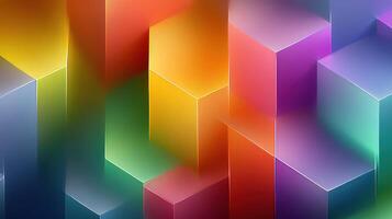 Vibrant geometric shapes create a colorful abstract design in a modern art style photo