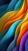 Colorful fabric waves create an abstract design reminiscent of flowing patterns in nature at a serene setting photo