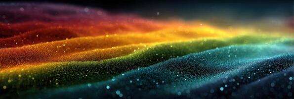 Colorful waves of sand and light create a mesmerizing abstract landscape at dusk photo