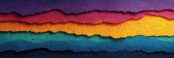 Colorful layers of textured paper create a vivid abstract design suitable for art projects and creative inspirations photo