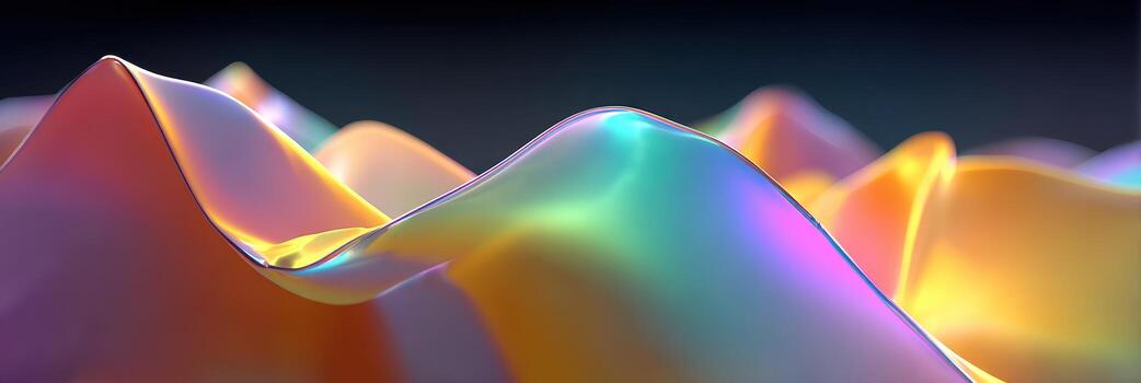 Colorful abstract wave patterns create a mesmerizing visual experience in a digital landscape photo