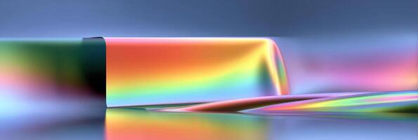 Colorful reflections on smooth surface create a vibrant and mesmerizing abstract display photo