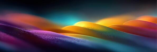 Vibrant abstract landscape with flowing colors at dusk photo