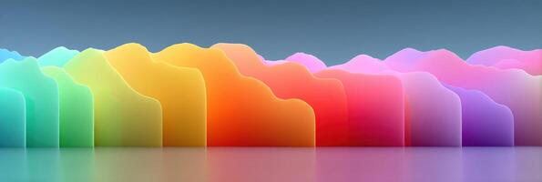 Colorful abstract waves create a vibrant landscape in digital art showcasing fluid shapes and gradients photo
