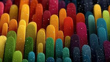 Colorful array of textured peaks resembling vibrant mountains with a surreal aesthetic evoking a sense of wonder photo