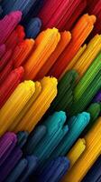 Vibrant colors blend together in abstract design showcasing bright brush strokes and textures photo