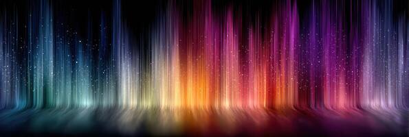 Colorful light display with flowing patterns against a dark background in a digital artwork photo