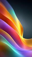 Colorful flowing fabric waves create a vibrant abstract design with light and movement photo