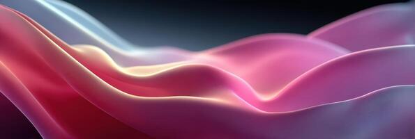 Colorful flowing fabric in soft waves creating a serene and dynamic visual effect photo