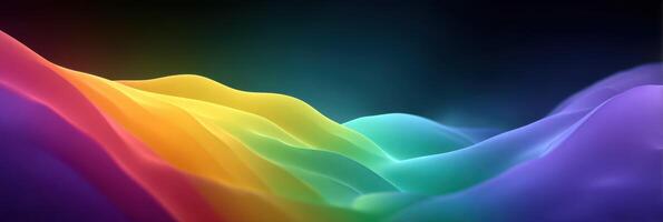Colorful abstract waves create a dynamic visual flow in vibrant hues against a dark background photo